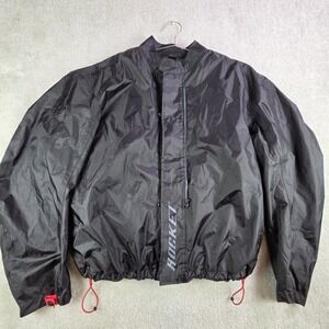 Joe Rocket Motorcycle‎ Quilt Lined Rain Jacket Mens 2xl Black Adjustable
